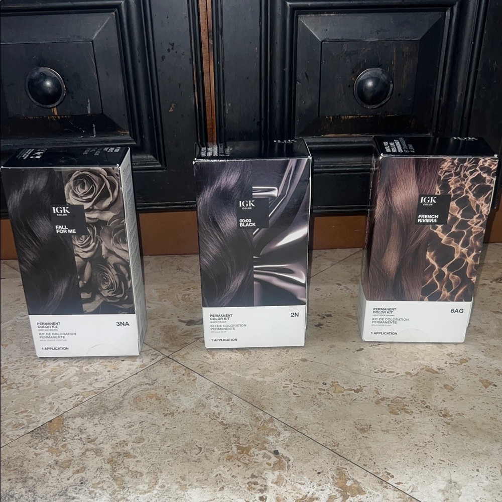 IGK Hair Color Kit $93 Black 2N French 3NA Brown 6AG Gray coverage permanent